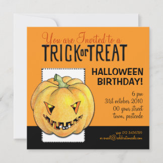 Invitation L'anniversaire de l'Citrouille de l'Halloween en f