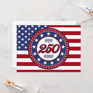 Invitation L'anniversaire des 250 ans de l'Amérique avec le d