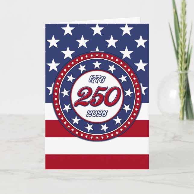 Invitation L'anniversaire des 250 ans de l'Amérique avec le d (Devant)