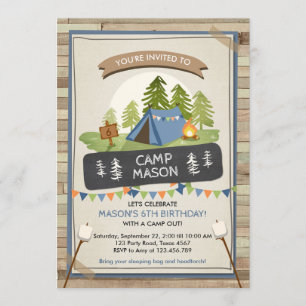 Invitation L'anniversaire d'invitation de tente de camping