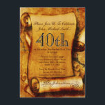 Invitation L'anniversaire vintage 2 % pipe% de parchemin de<br><div class="desc">Si vous êtes dans l'humeur pour l'aventure et prévoyez une chasse à trésor ou partie orientée de l'Egypte, alors cette conception IMPRIMÉE est parfaite. CONCEPTION - un rouleau âgé de papyrus avec des pyramides, une ville passée, des fissures de parchemin et une traînée à une amas enterrée de pirates est...</div>