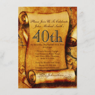 Invitation L'anniversaire vintage 2 % pipe% de parchemin de
