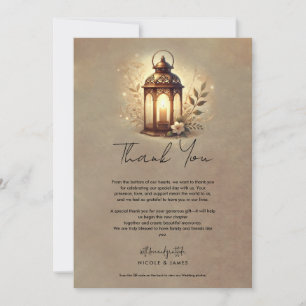 Invitation Lanterne brillante en bronze Merci Mariage rustiqu