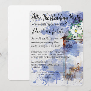 Invitation Lanterne de couleur d'eau Fête après le mariage
