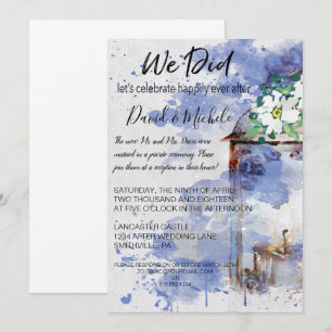 Invitation Lanterne de couleur eau et fleurs après la fête de