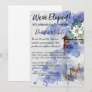 Invitation Lanterne de couleur eau et fleurs pour une fête d'