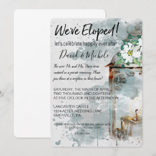 Invitation Lanterne de couleur eau & Fête d'élopement de fleu