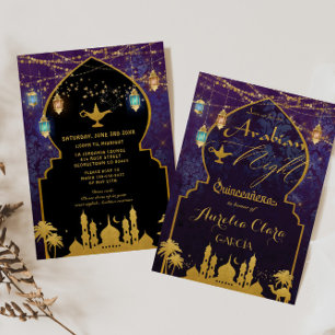 Invitation Lanterne de Nuit Exotique Arabe Aladdin Quinceañer