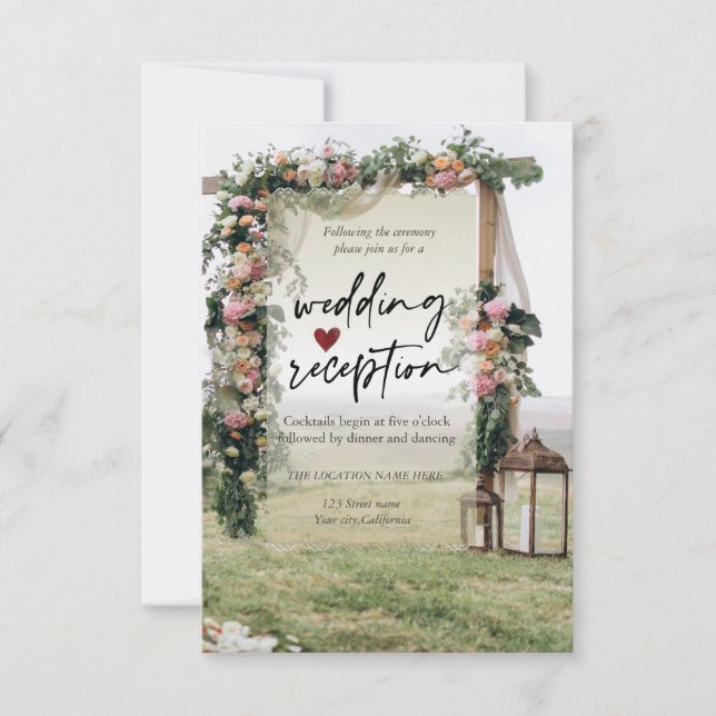 Invitation Lanterne de réception pour tonnelle de mariage (Devant)