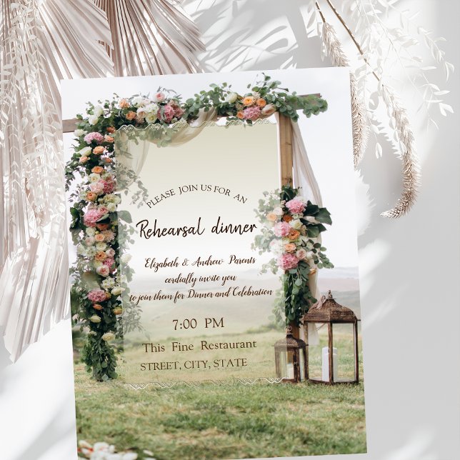 Invitation Lanterne de tonnelle de mariage Dîner de répétitio (Créateur téléchargé)