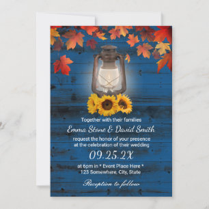 Invitation Lanterne de tournesol rustique Mariage de automne