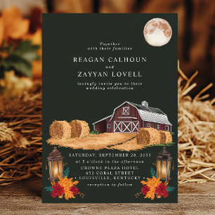 Invitation Lanternes de grange rustiques Balles de foin d'aut