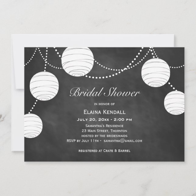 Invitation Lanternes de la fête sur l'invitation d'une nuptia (Devant)