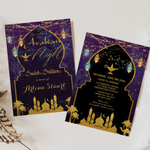 Invitation Lanternes de nuit exotiques arabes Aladdin Sweet 1