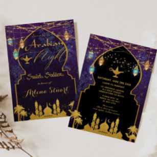 Invitation Lanternes de nuit exotiques arabes Aladdin Sweet 1