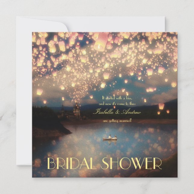 Invitation Lanternes de souhaits d'amour (Devant)