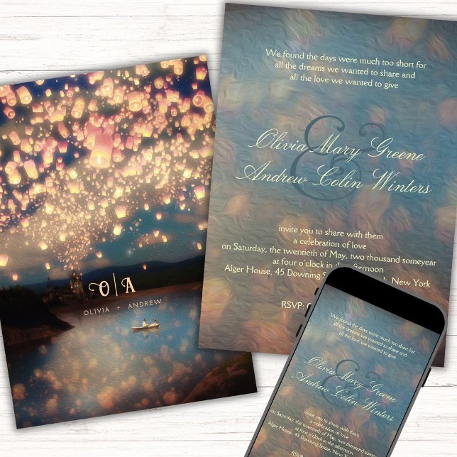 Invitation Lanternes de Vœux d'Amour (Créateur téléchargé)