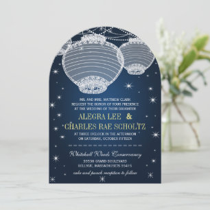 Invitation Lanternes en papier de la marine Mariage de nuit s