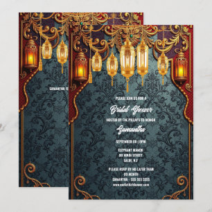 Invitation lanternes indiennes traditionnelles hindoues flora