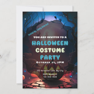 Invitation Lanternes Jack-O' de la forêt déplaisante Hallowee