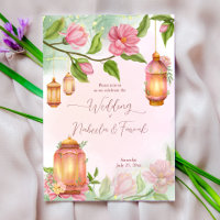 lanternes marocaines fleurs roses mariage islamiqu