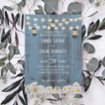 Invitation Lanternes rustiques et Fleurs marguerites Mariage<br><div class="desc">Lanternes rustiques & Fleurs de marguerite Pays Dusty Blue Wedding Invitations.</div>