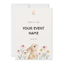 Lapin à l'aquarelle Fleur florale rose sauvage
