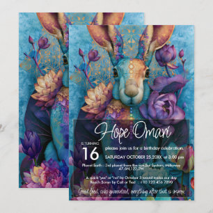 Invitation Lapin argenté Conception colorée d'amant d'anima
