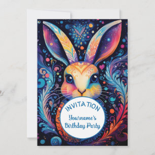 Invitation Lapin Artistique Coloré