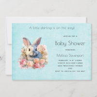 Lapin avec une guirlande de roses Fête de bébé ado