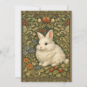 Invitation Lapin blanc art nouveau vintage