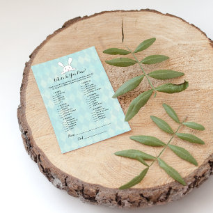 Invitation Lapin Blanc Dans Votre Jeu De Baby shower De Porte