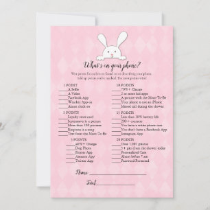 Invitation Lapin Blanc Lapin Rose Ce qui est sur votre jeu de