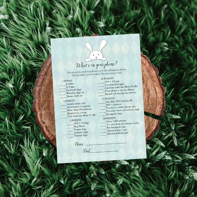 Invitation Lapin Blanc Sur Votre Baby shower Téléphonique Jeu (Créateur téléchargé)