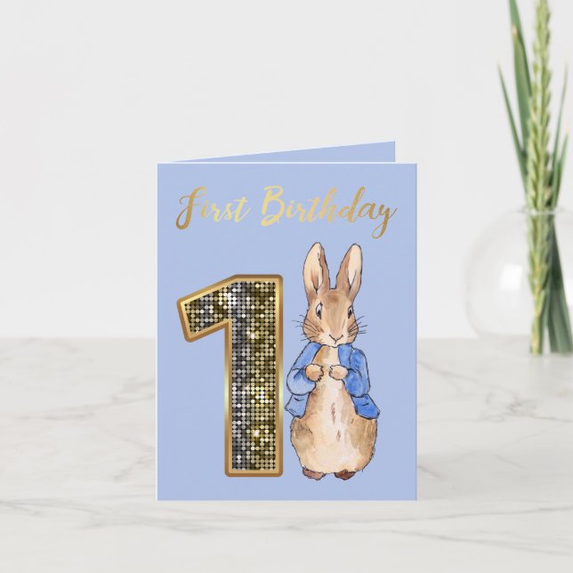 Invitation Lapin Classique 1er Anniversaire (Devant)