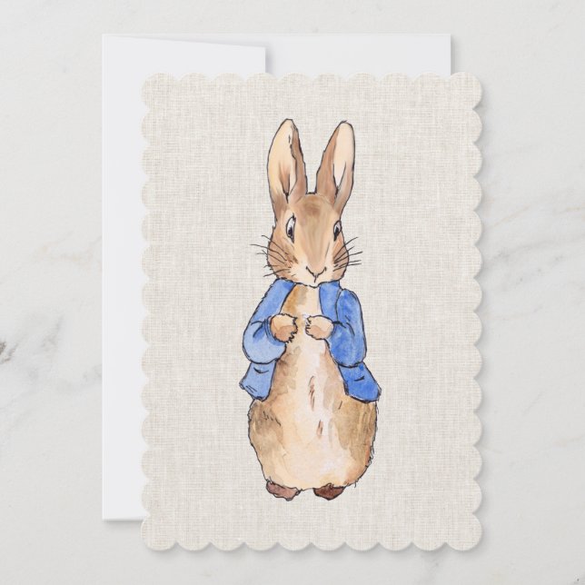 Invitation Lapin classique dans une veste bleue (Devant)