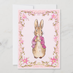 Invitation Lapin classique dans une veste rose