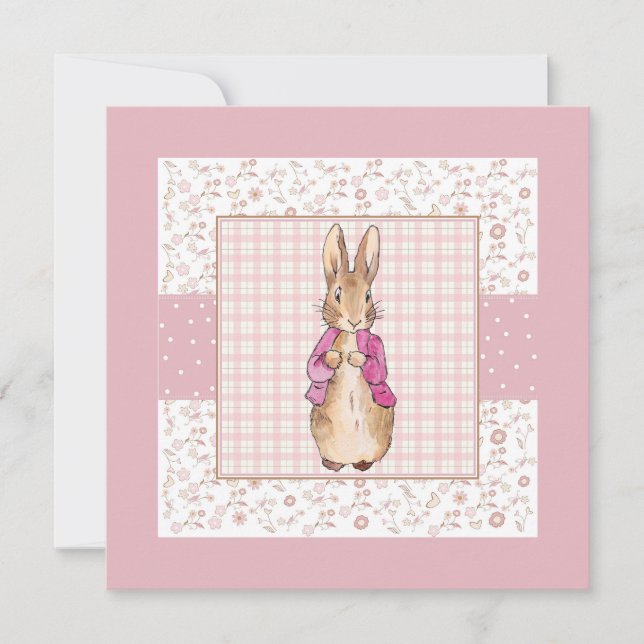 Invitation Lapin classique dans une veste rose (Devant)
