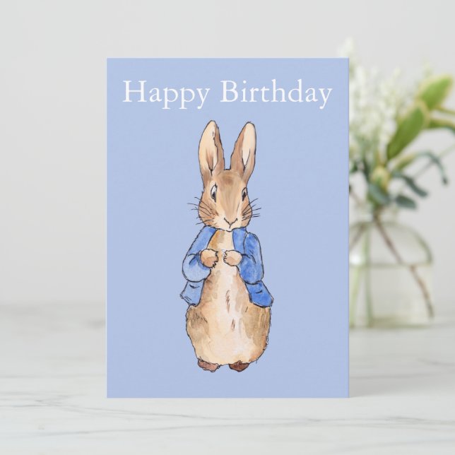 Invitation Lapin classique en veste bleue (Debout devant)