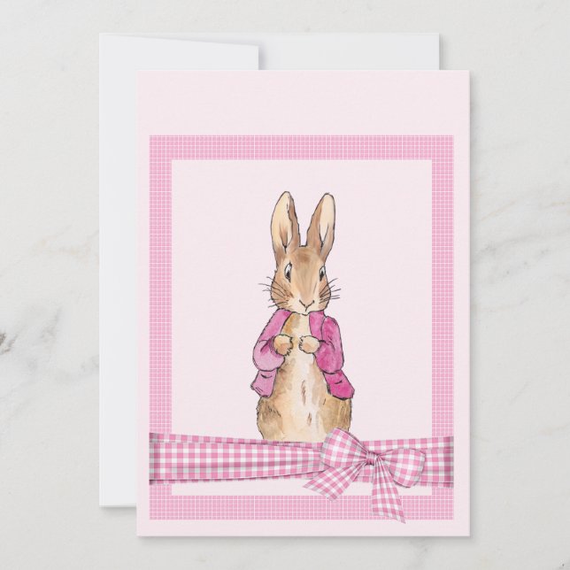 Invitation Lapin classique en veste rose (Devant)