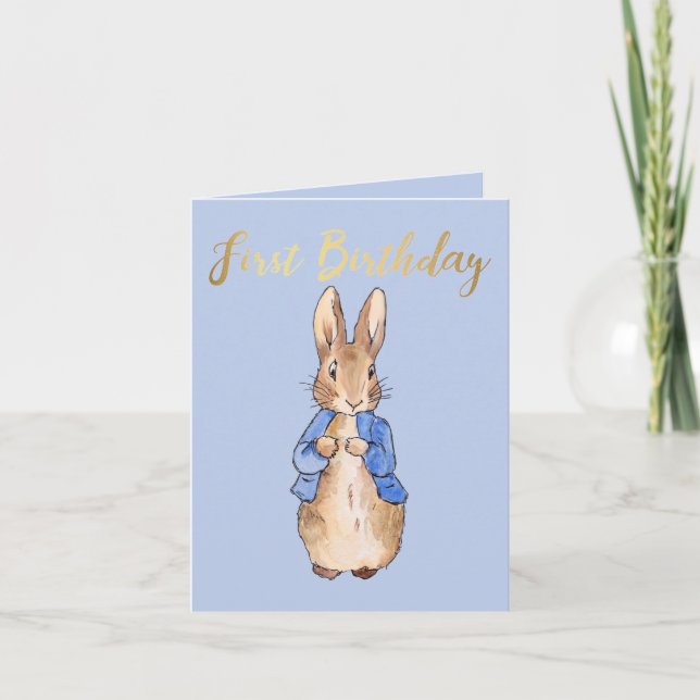Invitation Lapin classique pour premier anniversaire (Devant)