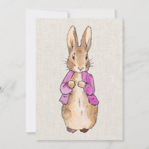 Invitation Lapin classique veste rose