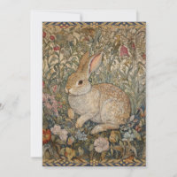 Lapin dans un jardin anglais style William Morris