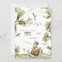 Lapin de bois lapin pêche fête d'anniversaire Invi