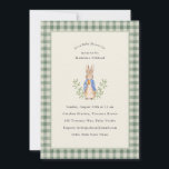 Invitation Lapin de Conte de Fées Classique Sage Baby Shower<br><div class="desc">Lapin de Conte de Fées Classique ; la couleur de fond est modifiable,  ainsi que tout le texte. Bordure gingham sage</div>
