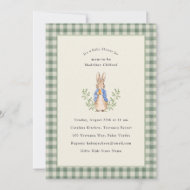 Invitation Lapin de Conte de Fées Classique Sage Baby Shower
