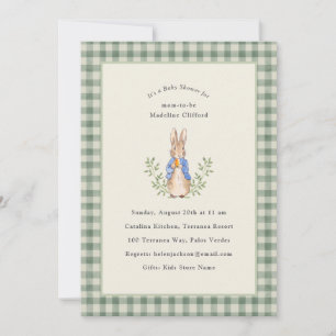 Invitation Lapin de Conte de Fées Classique Sage Baby Shower 