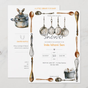 Invitation Lapin de cuisine méchant 🐇 Baby Shower