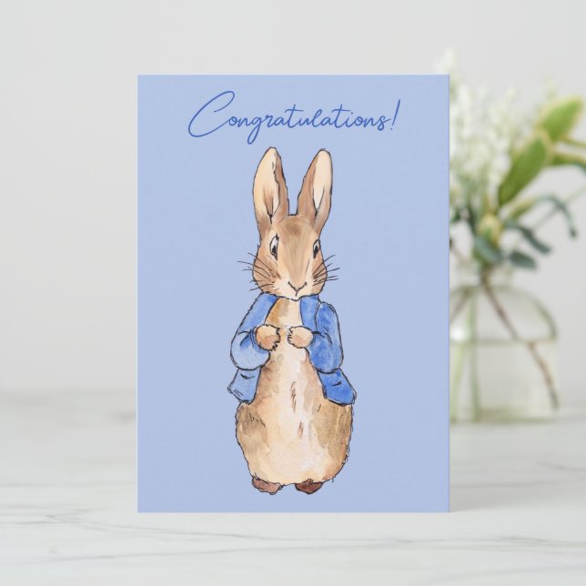 Invitation lapin de livre d'histoires classique (Debout devant)