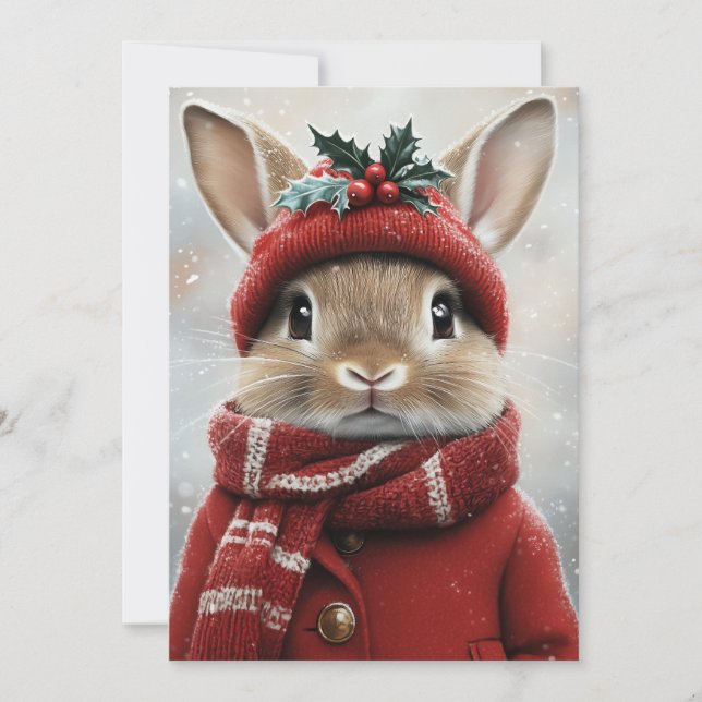 Invitation Lapin de merveille hivernale (Devant)